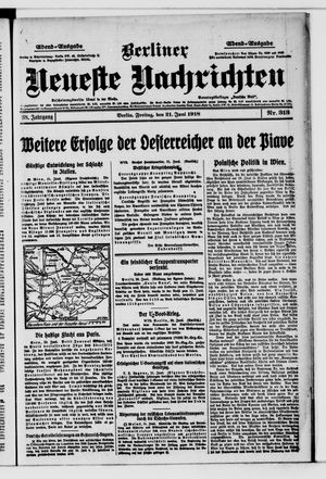 Berliner Neueste Nachrichten vom 21.06.1918