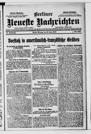 Berliner Neueste Nachrichten vom 24.06.1918