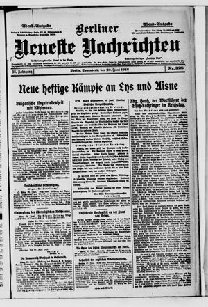 Berliner Neueste Nachrichten vom 29.06.1918