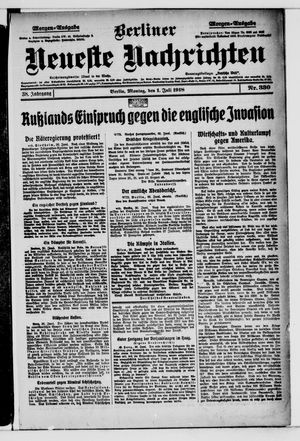 Berliner Neueste Nachrichten vom 01.07.1918