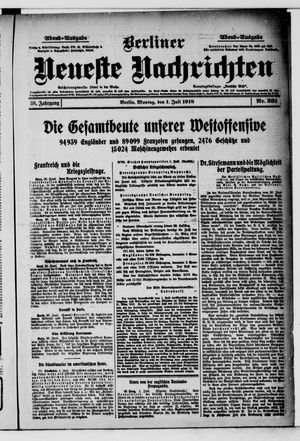 Berliner Neueste Nachrichten vom 01.07.1918