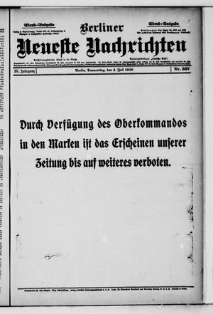 Berliner Neueste Nachrichten vom 04.07.1918