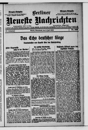 Berliner Neueste Nachrichten vom 06.07.1918