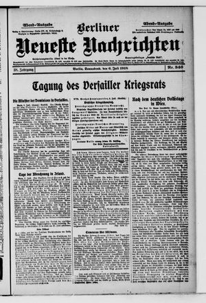 Berliner Neueste Nachrichten vom 06.07.1918