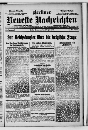 Berliner Neueste Nachrichten vom 13.07.1918