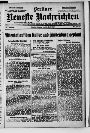 Berliner Neueste Nachrichten vom 14.07.1918