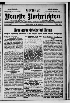 Berliner Neueste Nachrichten vom 17.07.1918