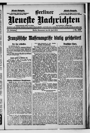 Berliner Neueste Nachrichten vom 20.07.1918