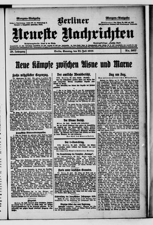 Berliner Neueste Nachrichten vom 21.07.1918