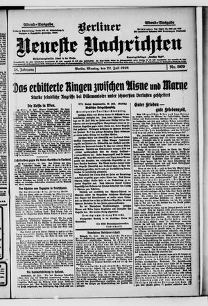Berliner Neueste Nachrichten vom 22.07.1918