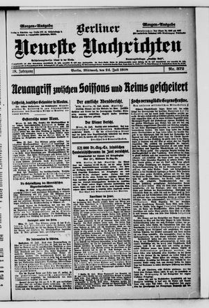 Berliner Neueste Nachrichten vom 24.07.1918