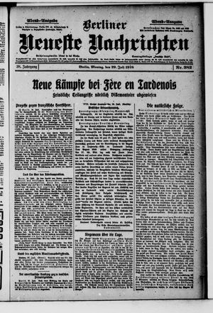 Berliner Neueste Nachrichten vom 29.07.1918