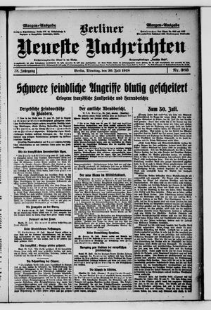 Berliner Neueste Nachrichten vom 30.07.1918