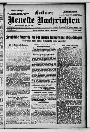 Berliner Neueste Nachrichten vom 30.07.1918
