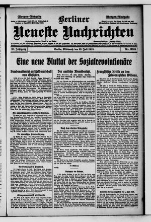 Berliner Neueste Nachrichten vom 31.07.1918