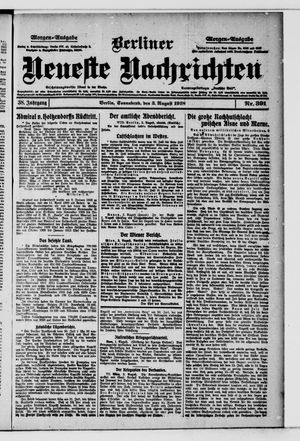 Berliner Neueste Nachrichten vom 03.08.1918