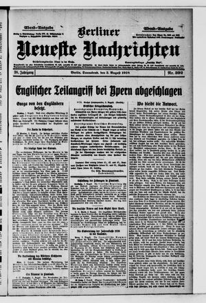 Berliner Neueste Nachrichten vom 03.08.1918