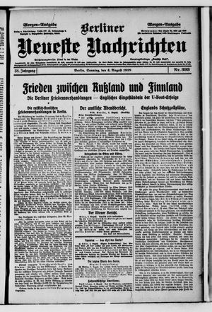 Berliner Neueste Nachrichten vom 04.08.1918