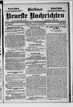 Berliner Neueste Nachrichten vom 05.08.1918