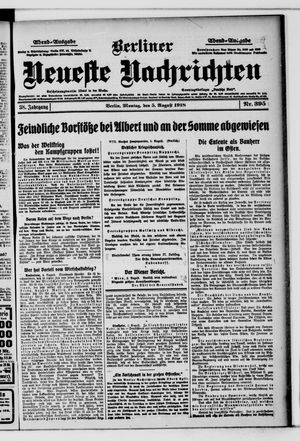 Berliner Neueste Nachrichten vom 05.08.1918