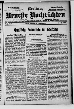 Berliner Neueste Nachrichten vom 07.08.1918