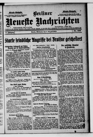 Berliner Neueste Nachrichten vom 07.08.1918