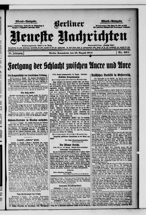 Berliner Neueste Nachrichten vom 10.08.1918