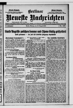 Berliner Neueste Nachrichten vom 12.08.1918