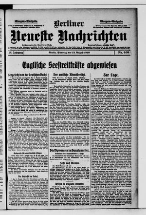 Berliner Neueste Nachrichten vom 13.08.1918
