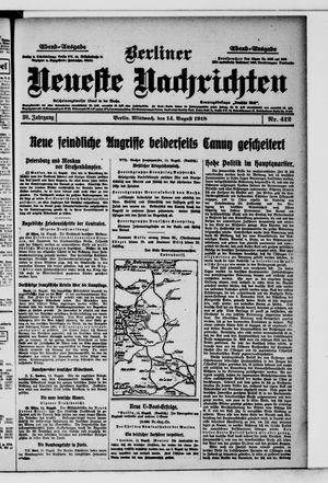 Berliner Neueste Nachrichten vom 14.08.1918