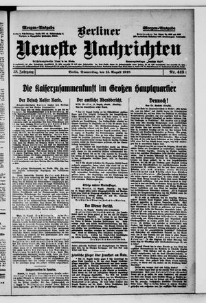 Berliner Neueste Nachrichten vom 15.08.1918