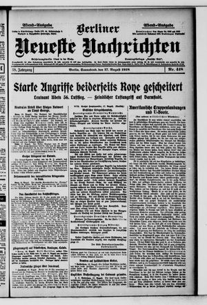 Berliner Neueste Nachrichten vom 17.08.1918