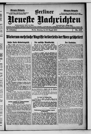 Berliner Neueste Nachrichten vom 18.08.1918
