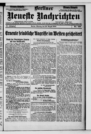 Berliner Neueste Nachrichten vom 19.08.1918