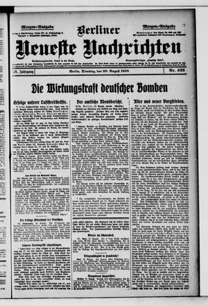 Berliner Neueste Nachrichten vom 20.08.1918