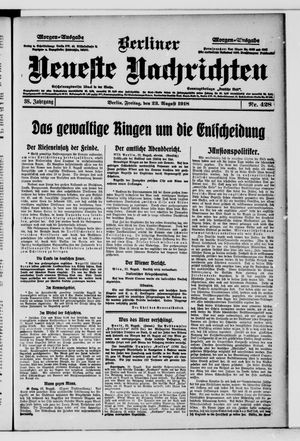 Berliner Neueste Nachrichten vom 23.08.1918