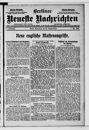Berliner Neueste Nachrichten vom 24.08.1918