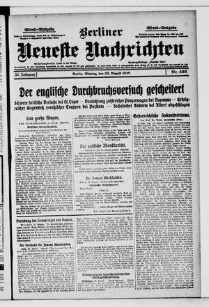 Berliner Neueste Nachrichten vom 26.08.1918