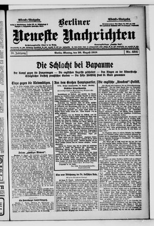 Berliner Neueste Nachrichten vom 26.08.1918