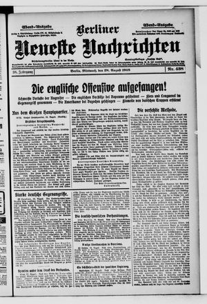 Berliner Neueste Nachrichten vom 28.08.1918