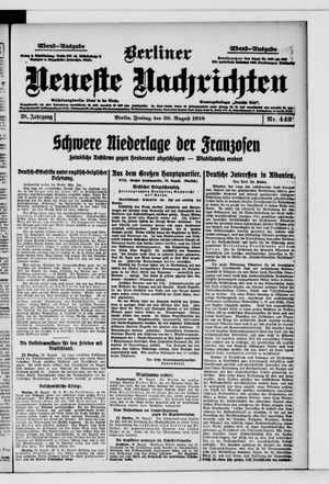 Berliner Neueste Nachrichten vom 30.08.1918