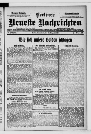 Berliner Neueste Nachrichten vom 31.08.1918