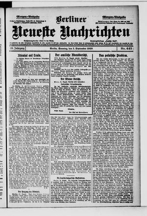 Berliner Neueste Nachrichten vom 01.09.1918