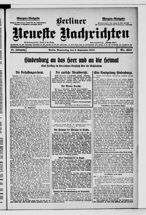 Berliner Neueste Nachrichten vom 05.09.1918