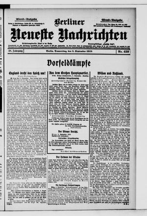 Berliner Neueste Nachrichten vom 05.09.1918