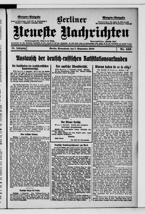 Berliner Neueste Nachrichten vom 07.09.1918