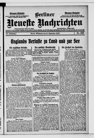 Berliner Neueste Nachrichten vom 11.09.1918