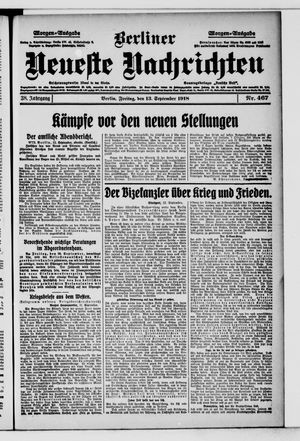 Berliner Neueste Nachrichten vom 13.09.1918