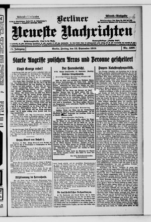 Berliner Neueste Nachrichten vom 13.09.1918