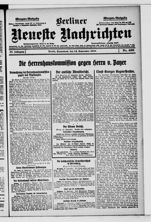 Berliner Neueste Nachrichten vom 14.09.1918